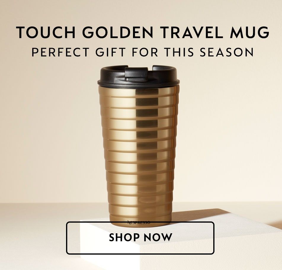 nespresso touch travel mug gold