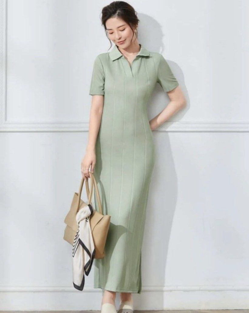 Long Dress Sage Green with Collar (Category: Dresses) located in Paranaque City. Submitted by gorgeouslygorg (Listing ID 1209756631, Image 1). Description: Rarely worn For petite XS-S What you see is what you get, very nice ang material No COD Your choice of courier .