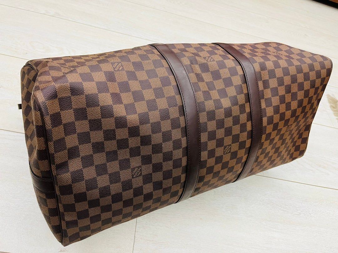 Louis Vuitton Vintage Brown Monogram Canvas Keepall Bandouliere 55