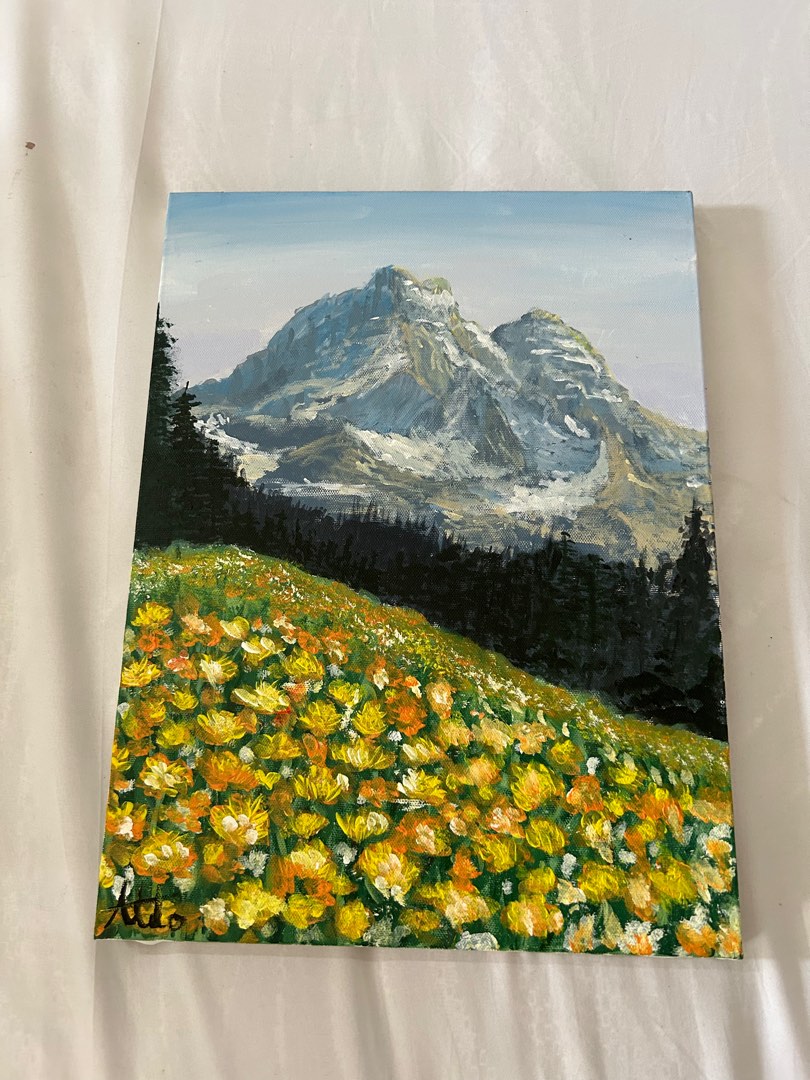 lukisan pemandangan gunung