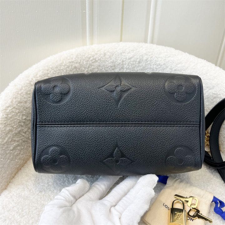 Louis Vuitton Noir Monogram Empreinte Leather Speedy Bandoulière