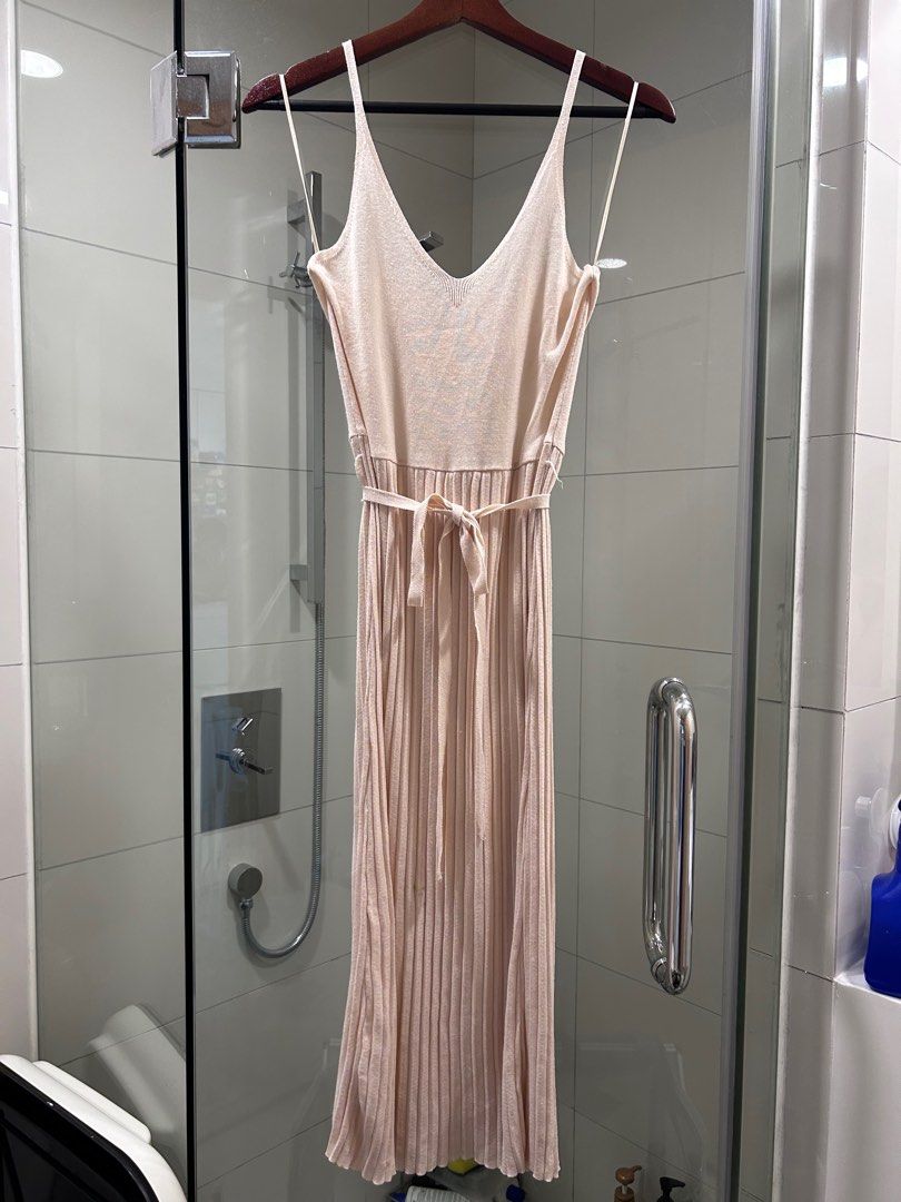 Mango Beige/Pink Knit Midi Dress, Women's Fashion, Dresses & Sets