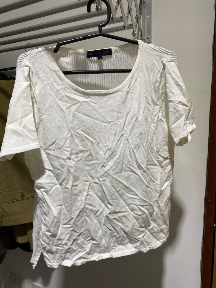 Marks and Spencer whiteTop, Women's Fashion, Tops, Shirts on Carousell