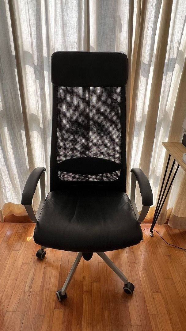 MARKUS Office chair, leather black, Furniture & Home Living, Furniture