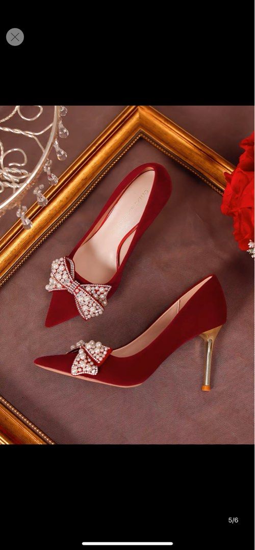 Maroon colour heels store