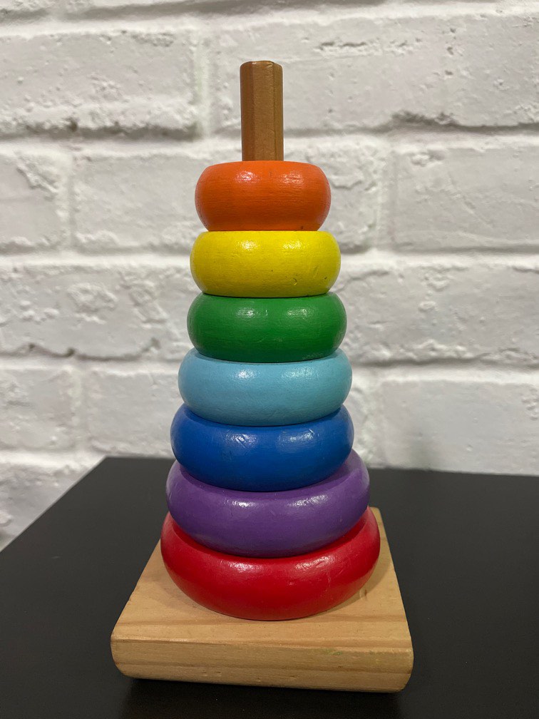 Melissa & Doug rainbow stacker, Babies & Kids, Infant Playtime on Carousell