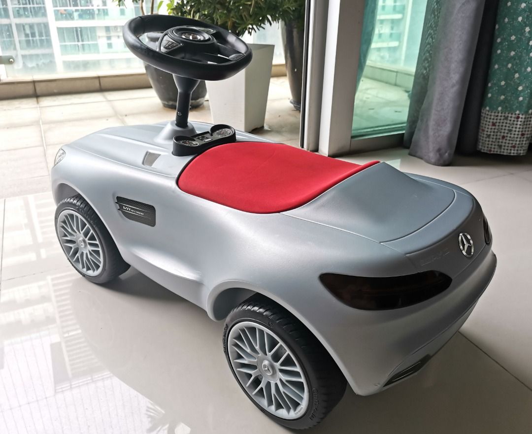 Ride-on AMG GT bobby car (silver-coloured, BIG), Children's cars, Children