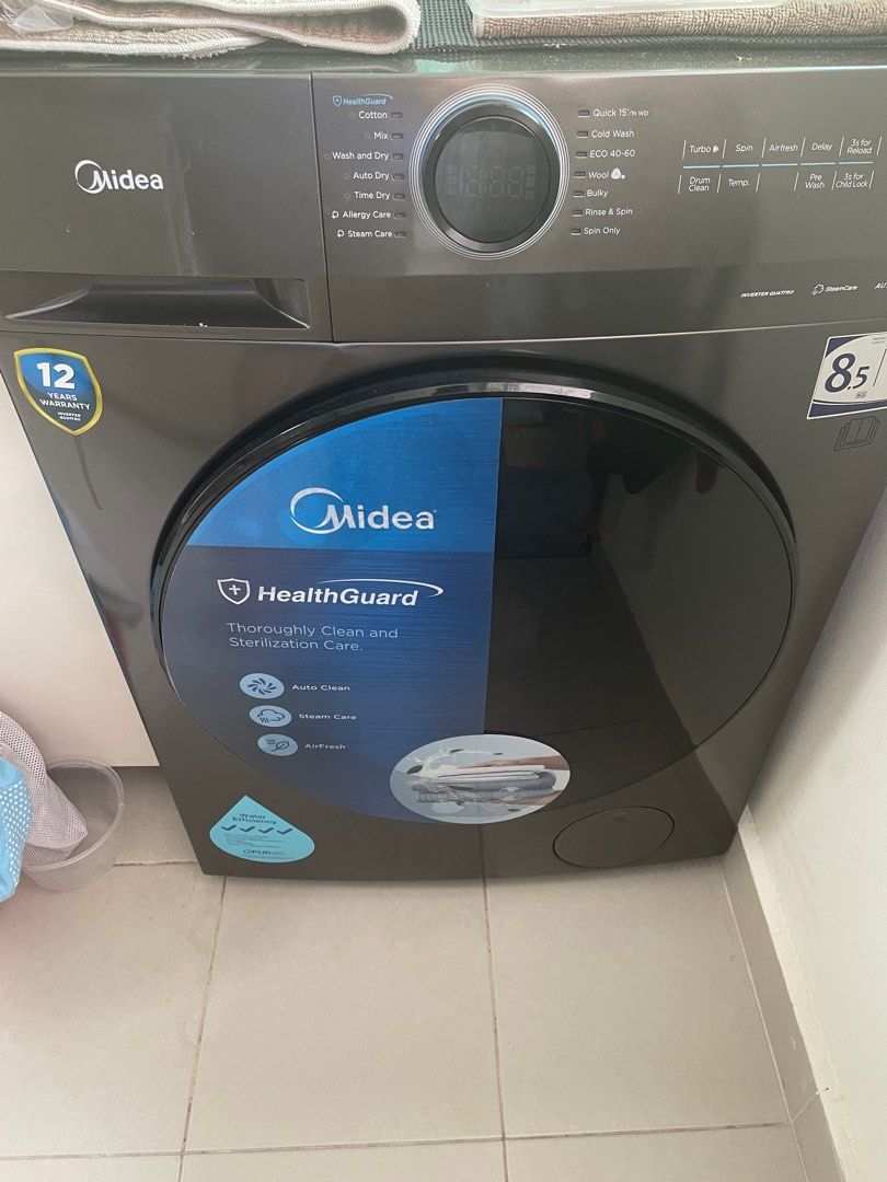 Midea 8.5kg/6kg combo dryer washer, TV & Home Appliances, Washing