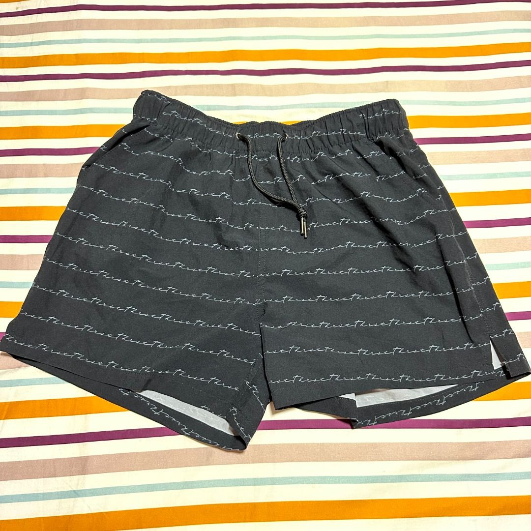 Mike Thurston Thrst Black Script Print Swim Shorts Men s Fashion