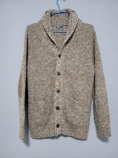 『NET』小羊毛針織翻領外套，L號，沙色，大地色系，保暖，厚實，都會，休閒，復古，古著vintage，毛衣參考