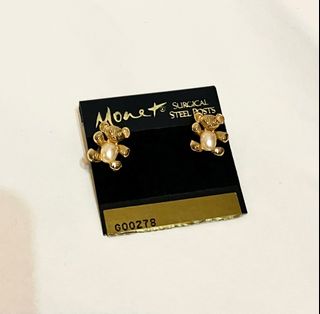 Gold teddy bear earrings store