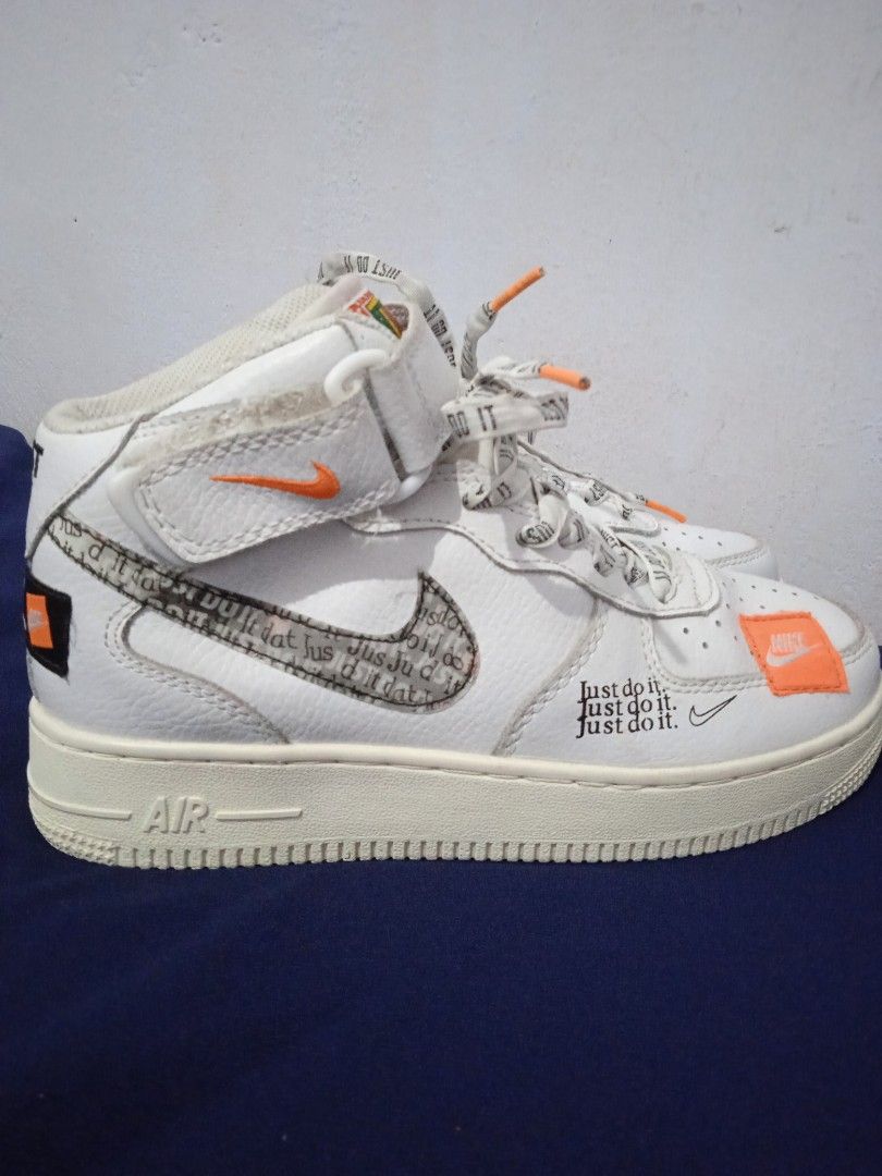 nike air force 1 mid just do it white