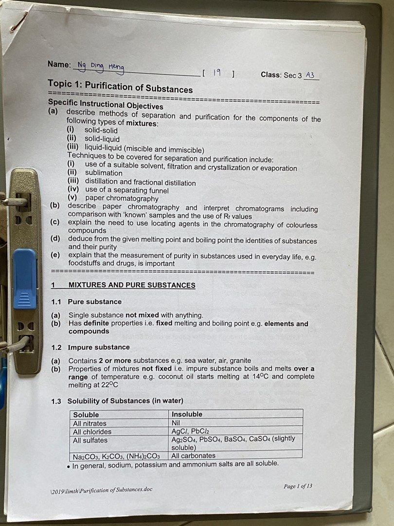 Notes (Category: Textbooks) located in Singapore. Submitted by poseidh (Listing ID 1209733907, Image 3). Description: Sec 3 and 4 Chem Physics Social studies Notes.