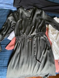 olive satin dress