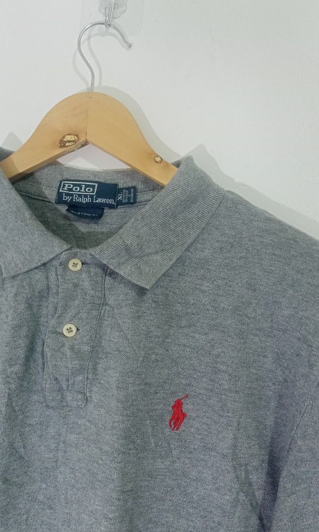 Grey polo shirt with red horse store