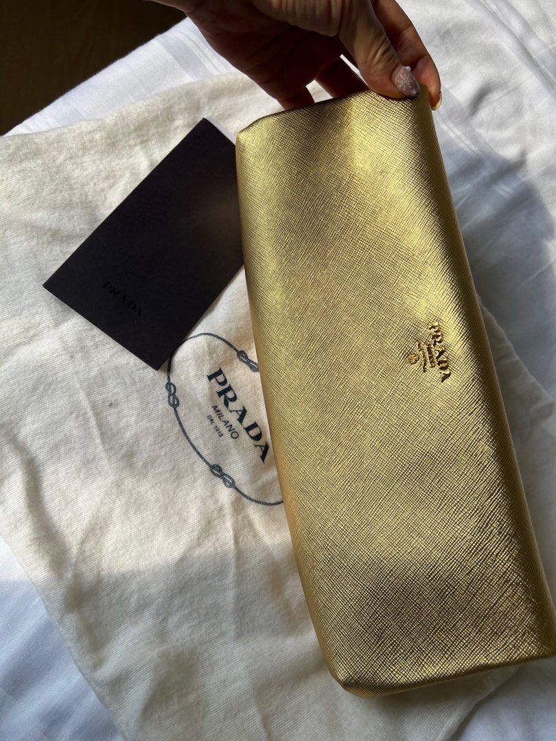 Prada gold clutch outlet
