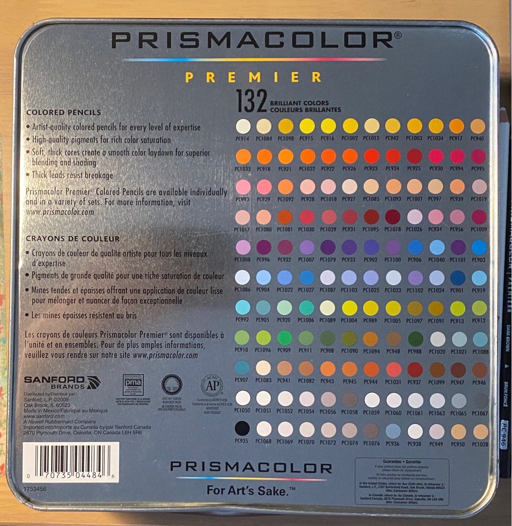 Prismacolor Premier Colored Pencil Color Chart