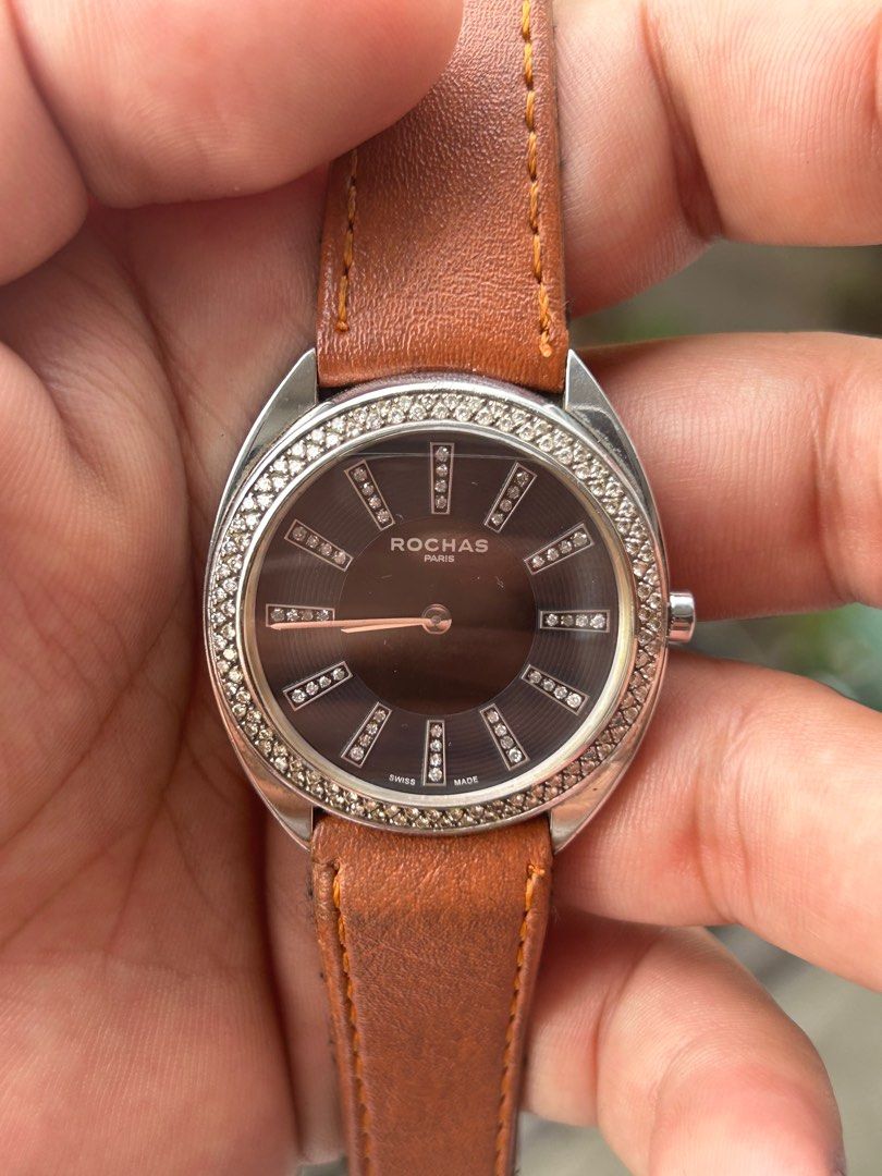 注目の 未使用 新品同 ロシャス ROCHAS Paris メンズ 腕時計 QZダイヤ
