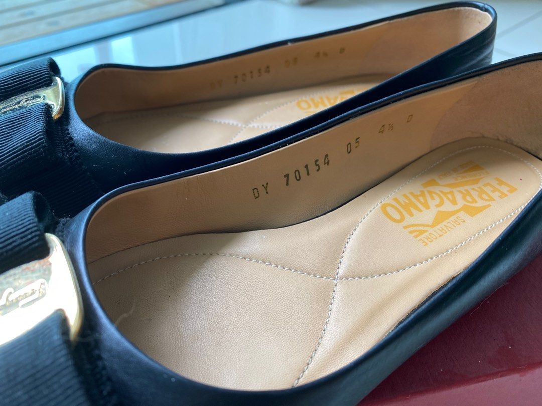 Ferragamo black shop flats