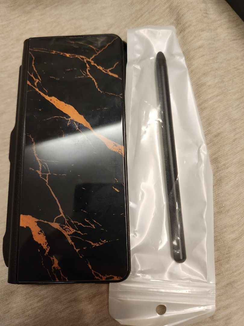 Samsung Fold 4 marble casing with pen, Mobile Phones & Gadgets, Mobile ...