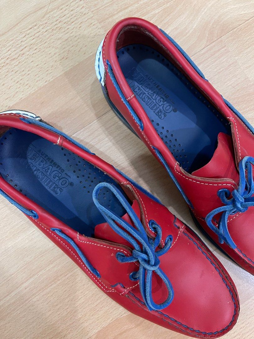 Sebago docksides cheap red