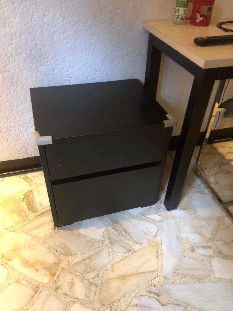 Side table (Category: Tables & Sets) located in Makati City. Submitted by xaannee (Listing ID 1209830864, Image 3). Description: Side table Dark oak Bought at 5000 Selling at 3000 Minimal scratches but still good condition Rfs: change interior not needed Dimensions: Width 16cm Lenght 20cm Height 20cm Pick up at San Isidro Makati City .