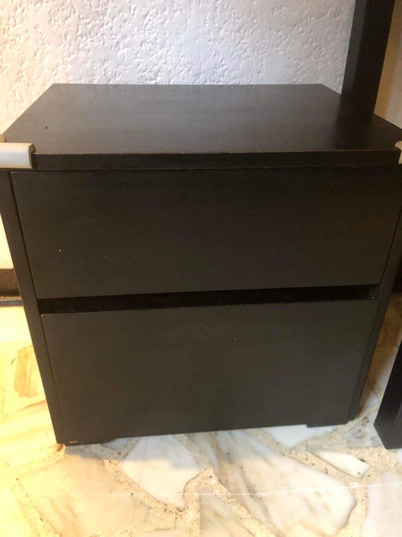 Side table (Category: Tables & Sets) located in Makati City. Submitted by xaannee (Listing ID 1209830864, Image 1). Description: Side table Dark oak Bought at 5000 Selling at 3000 Minimal scratches but still good condition Rfs: change interior not needed Dimensions: Width 16cm Lenght 20cm Height 20cm Pick up at San Isidro Makati City .