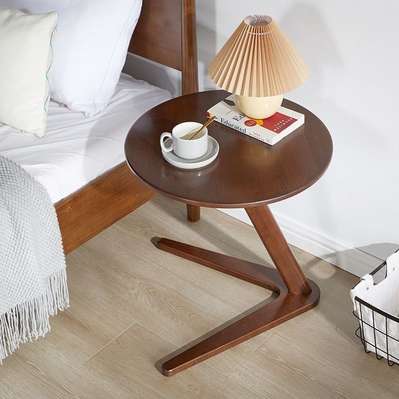 Solid Wood Sofa Side Table with V Shaped Legs Mini Bedside Table 50cm