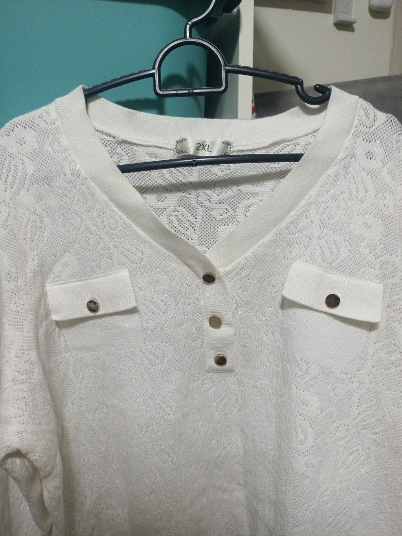 White sweater jacket womens top