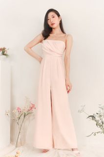 TheStyleSoiree Delilah Drape Jumpsuit in Blush