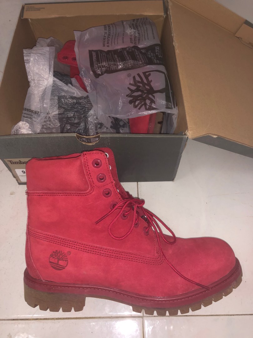 Timberland Red Timberland red boots, shoes, Men's Fashion, Footwear, Boots on Carousell