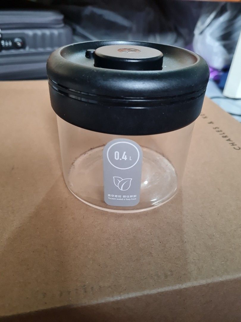 Timemore Glass Vacuum Coffee Beans Canister, Furniture & Home Living