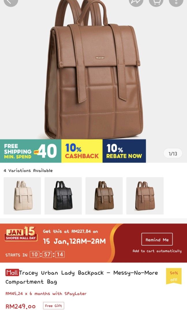 Tracey Urban Backpack, Women's Fashion, Bags & Wallets, Backpacks on