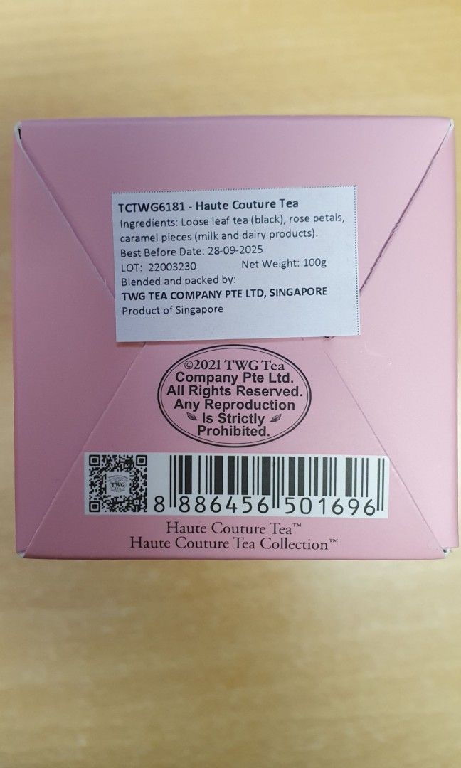 TWG Haute Couture Tea (100 g), Food & Drinks, Beverages on Carousell