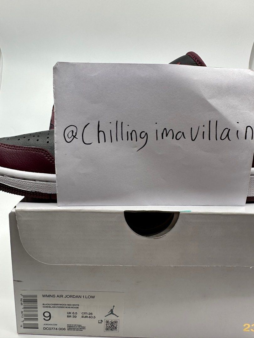 Air Jordan 1 Low Black Maroon - DC0774-006