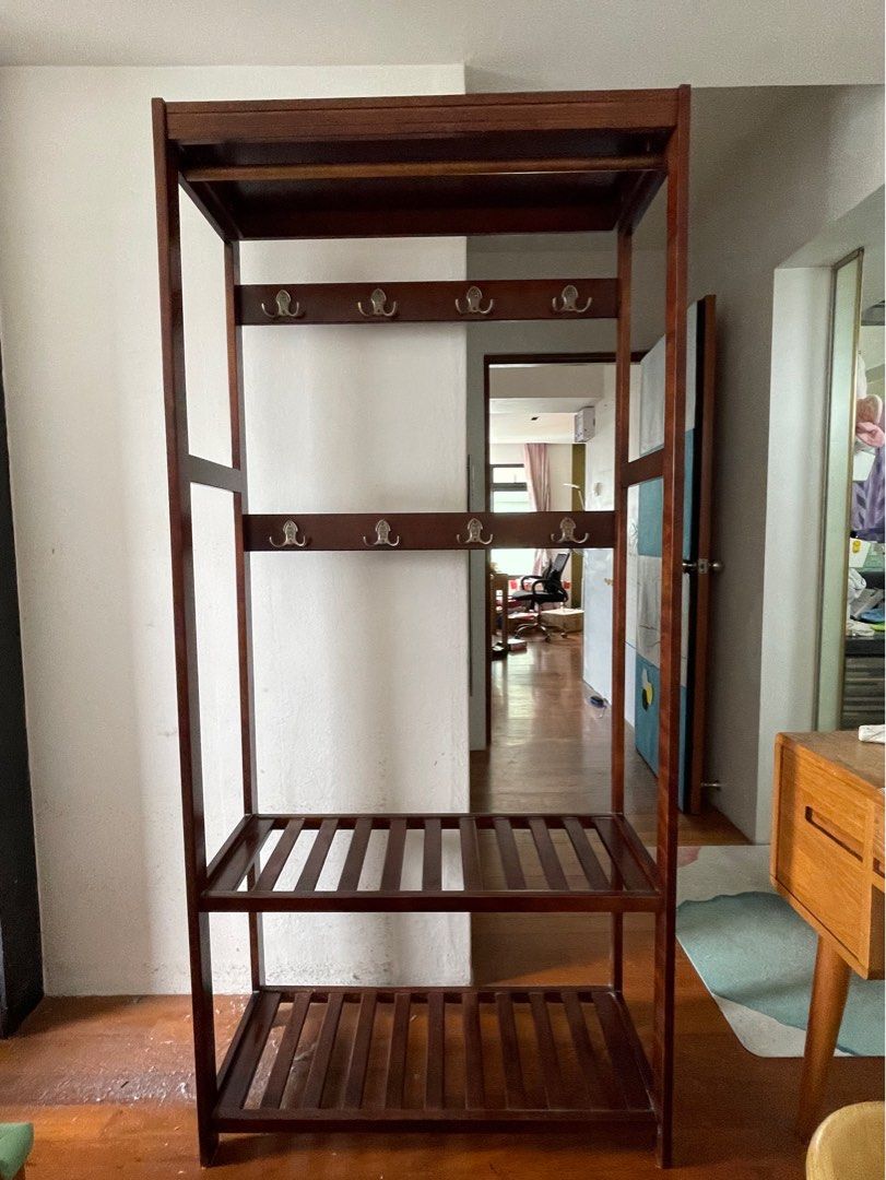 Used Dress Rack (Used) Solid Wood Clothes Rack, Furniture & Home Living, Furniture ...