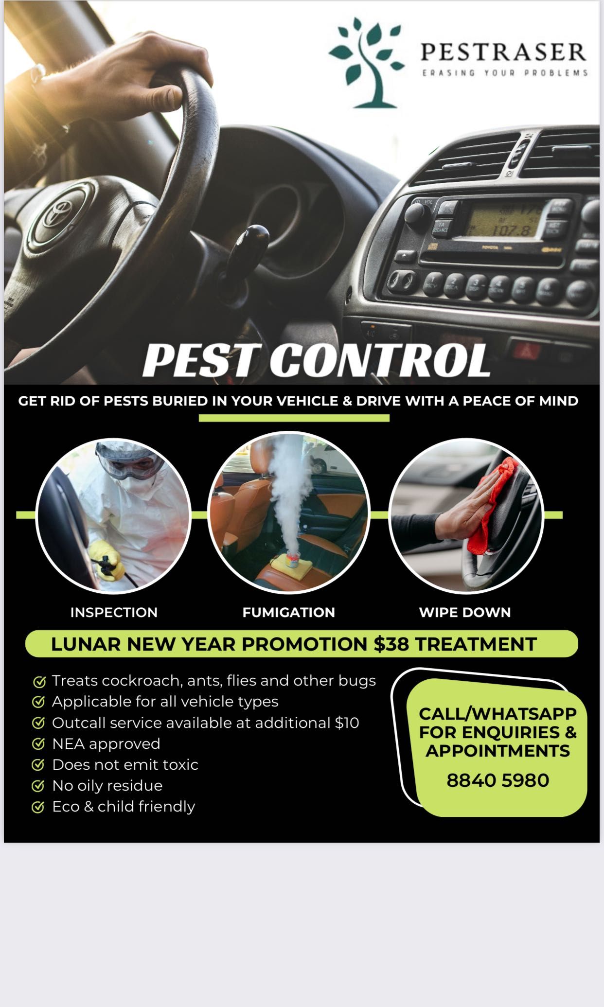 Vehicle Fumigation (NEA Approved), Furniture & Home Living, Cleaning