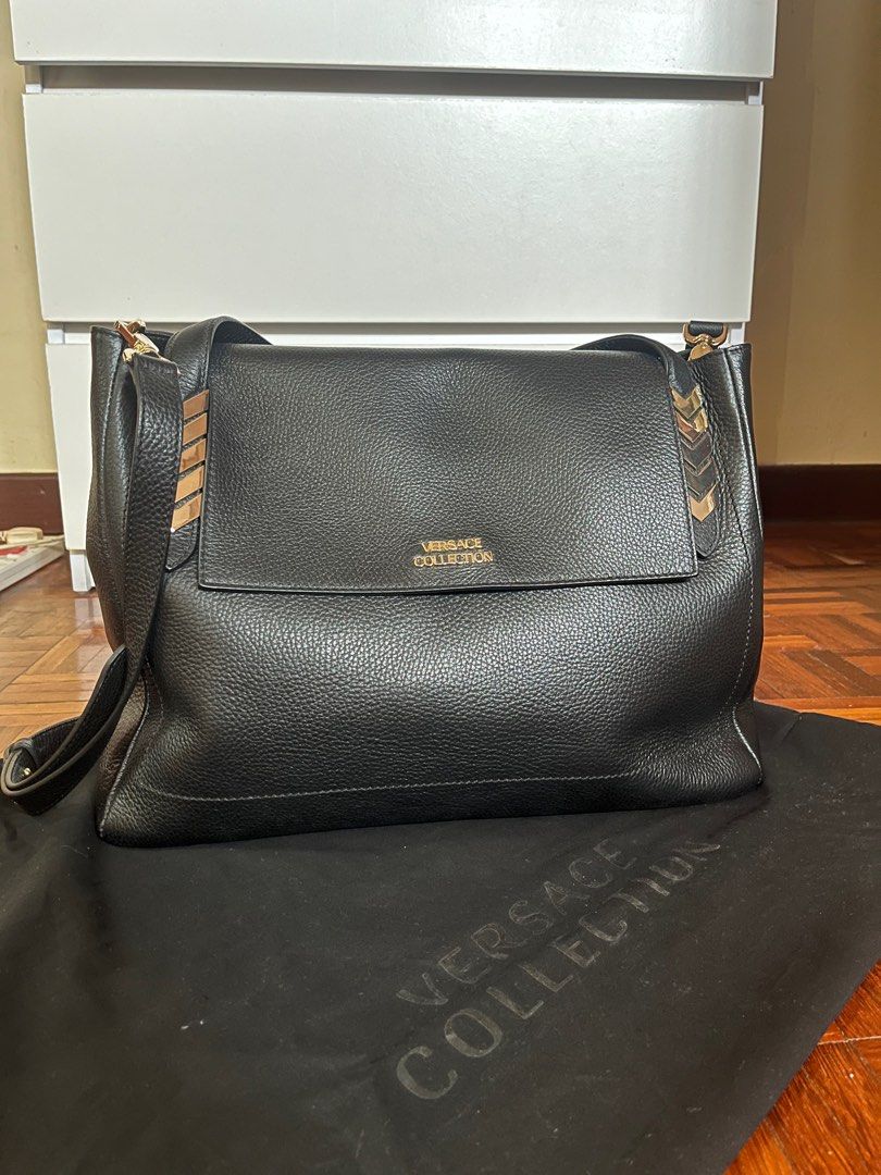Versace collection leather satchel outlet
