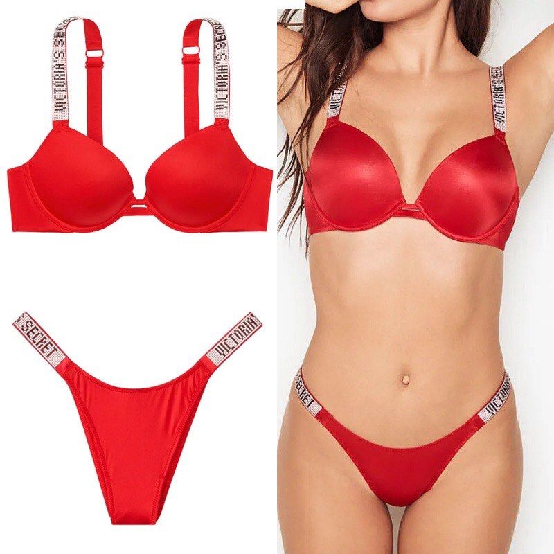 Victoria secret set bra & panties gift for valentine day , Women's