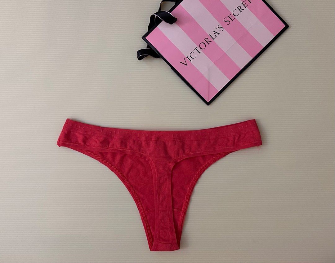 Victoria's Secret Red Cotton Thong Panty, Women's Fashion, New  Undergarments & Loungewear on Carousell