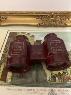 Vintage 1930’s Binocular Bakelite Fix Focus Opera Burgundy England