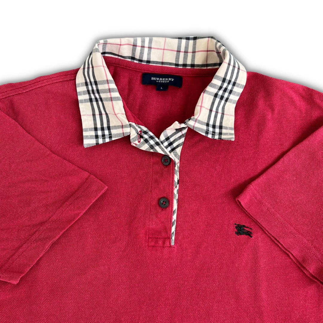 Burberry red polo top