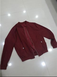 Red wine bomber jacket outlet