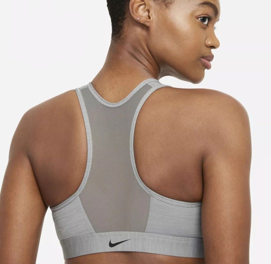 WTS: BNWT Brand New Nike Dri-FIT Women's Swoosh Medium-Support Padded Zip  Front Sports Bra, Particle Grey, Size XL