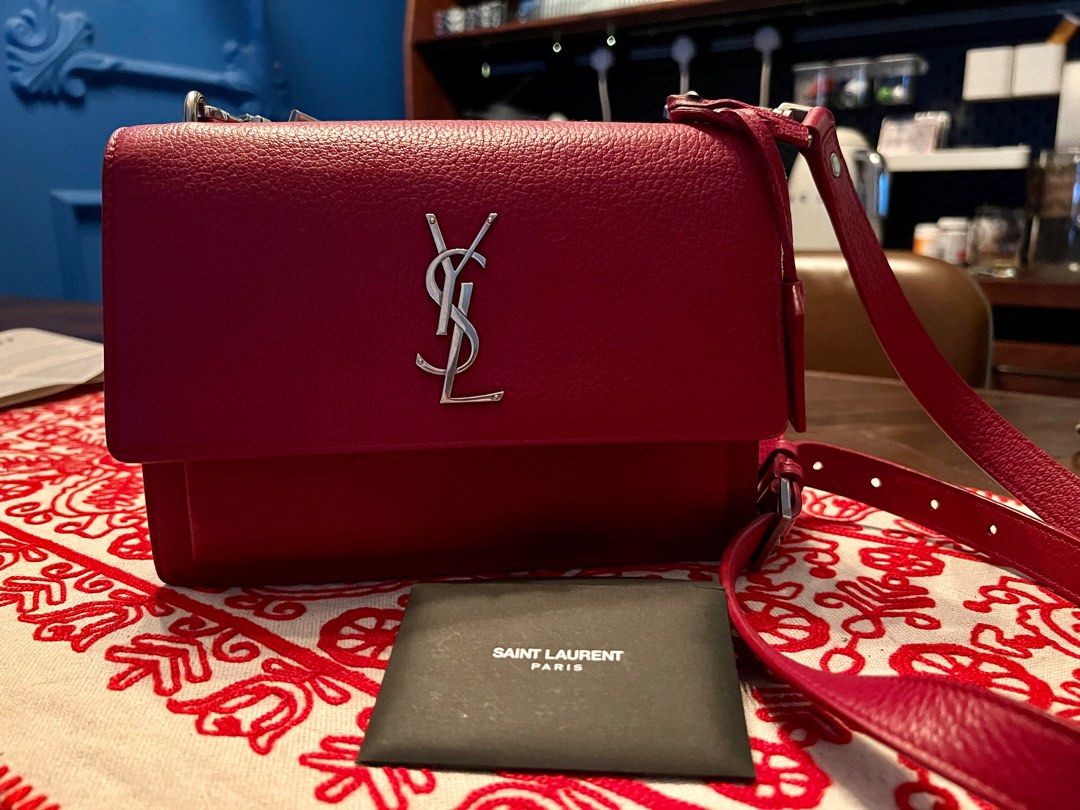 YSL Sac Sunset Medium red
