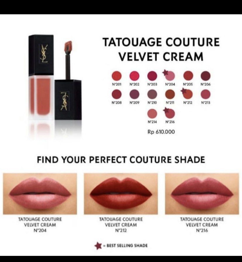 ysl tatouage couture velvet cream shade 216 nude emblem