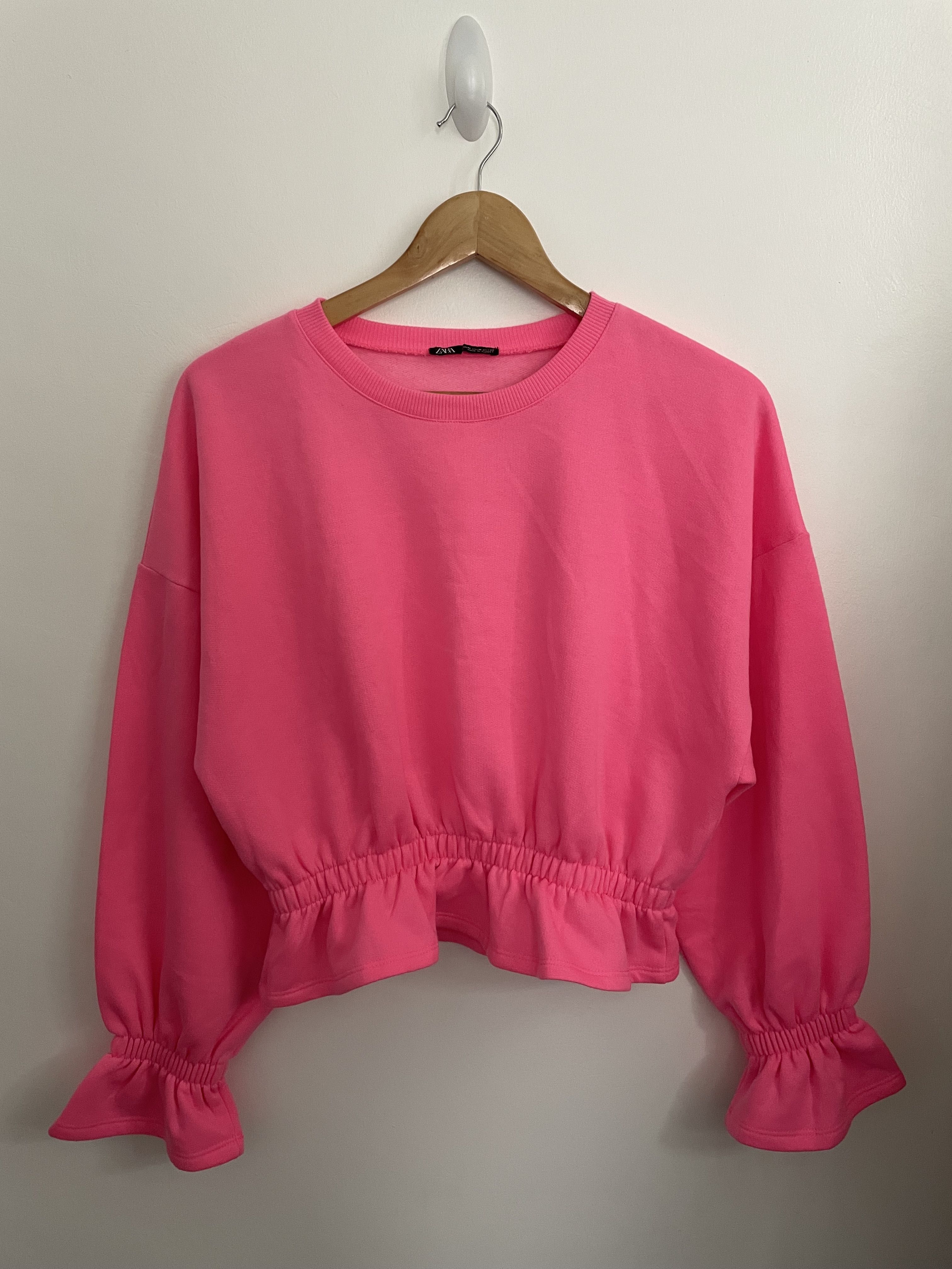 Zara gathered sweatshirt online