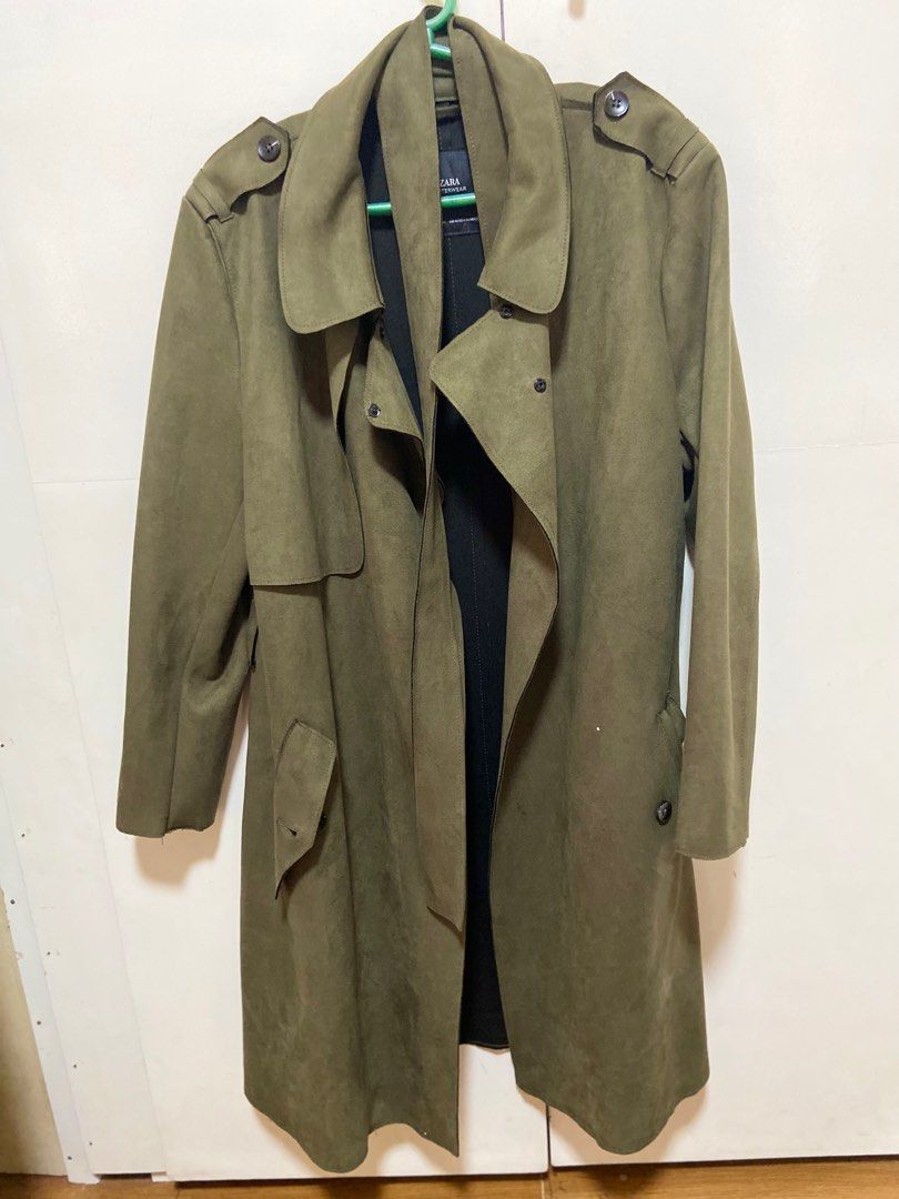 zara green coat, Women's Fashion, Coats, Jackets and Outerwear on Carousell
