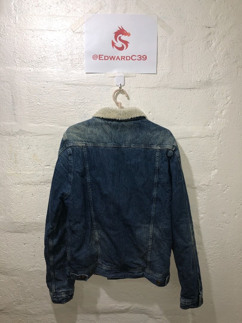 Zara man denim jacket Sherpa Excellent condition, Men's Fashion, Coats