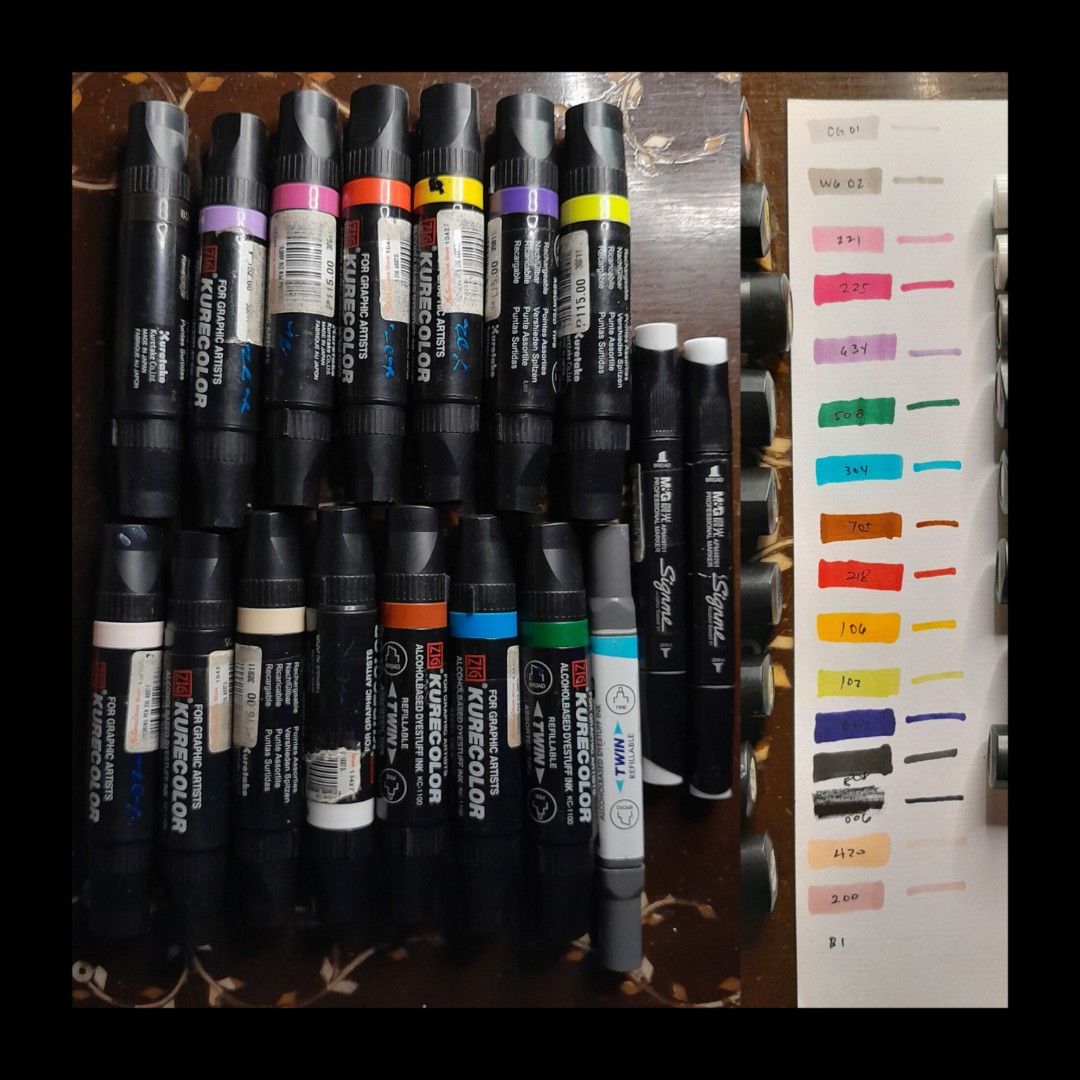 Zig Kurecolor Twin Markers 15pcs, Hobbies & Toys, Stationary & Craft, Craft Supplies & Tools on